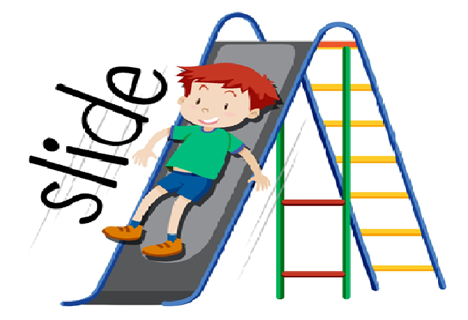 a boy slides